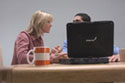 Employees working with laptop